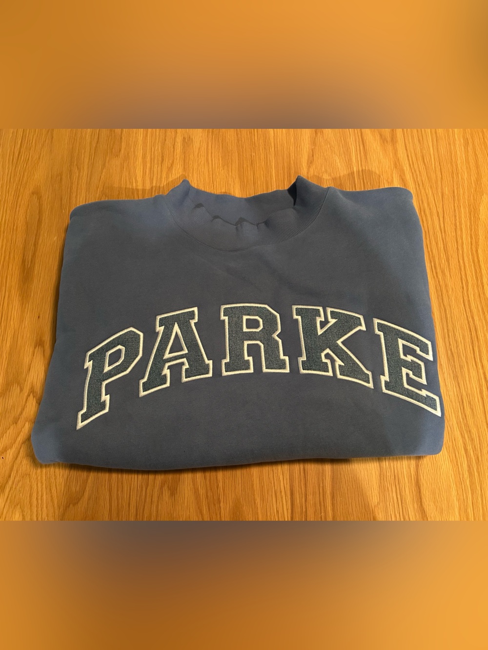 Parke Fleece Varsity Mockneck - Washed Indigo + Vintage Denim Blue Size XXL NWOT